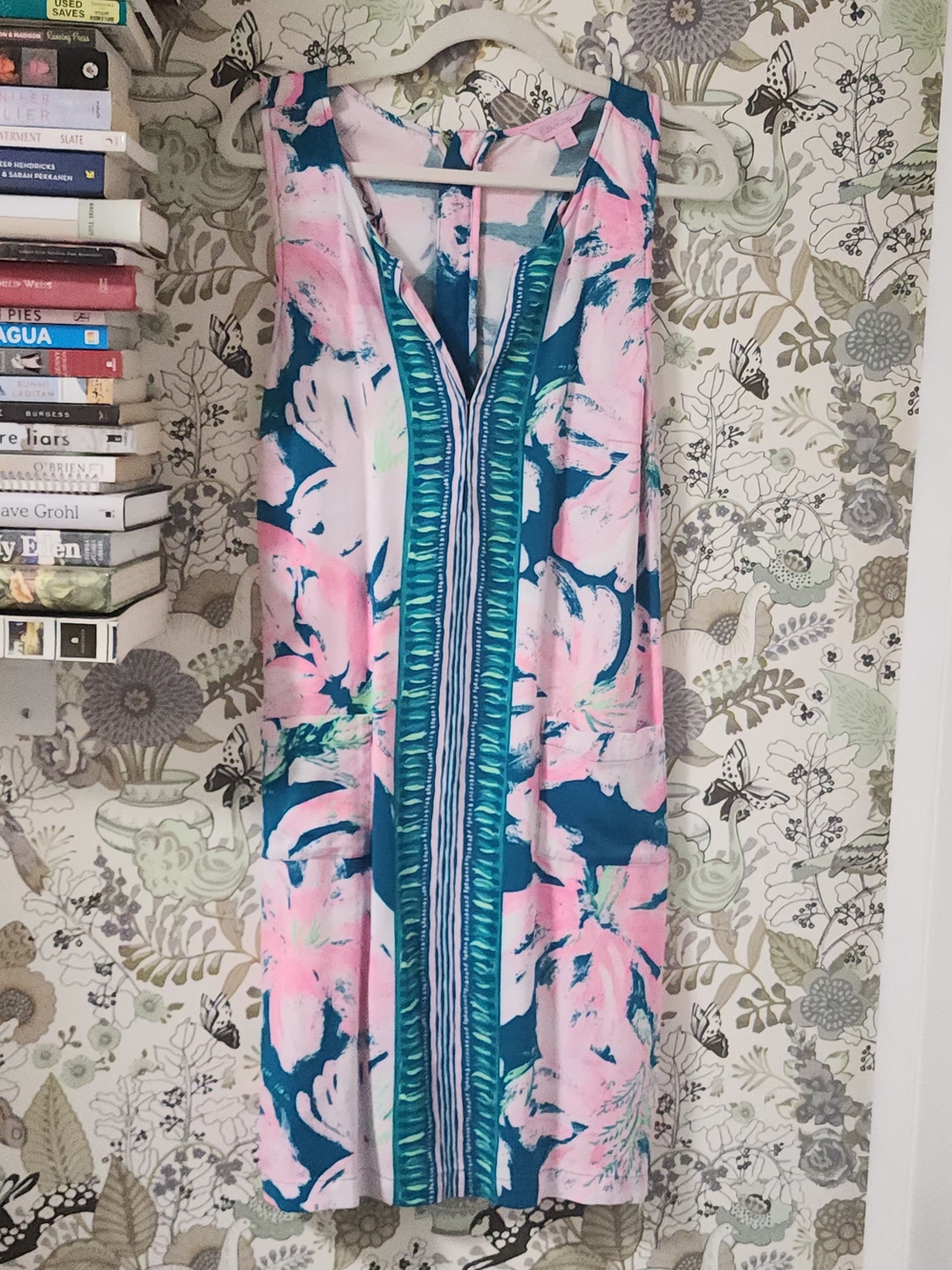 Lilly Pulitzer Pink & Teal Watercolor Floral Tank Dress